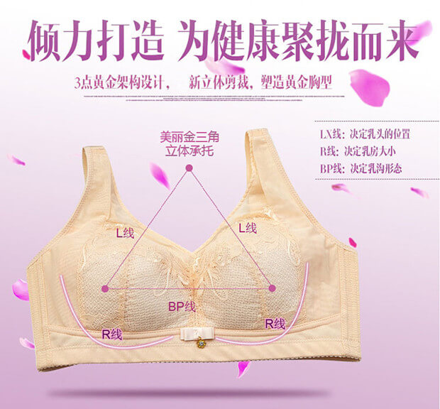 Không có vòng thép siêu mỏng mô hình tập hợp dây đeo vai rộng điều chỉnh áo ngực XL không có bọt biển đồ lót thoáng khí ngực lớn nhỏ quần xì áo vú