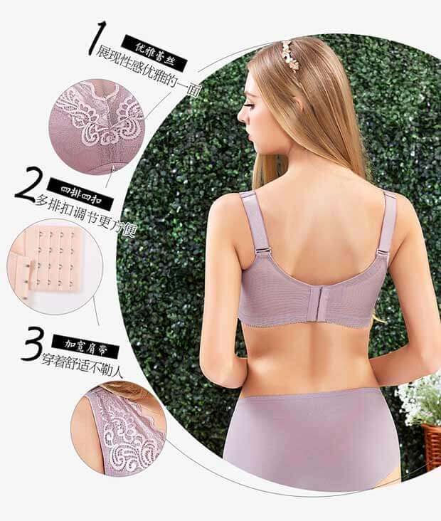 Không có vòng thép loại lớn cốc điều chỉnh tập hợp áo ngực siêu mỏng kích thước lớn đầy đủ ly rộng dây đeo vai lớn ngực đồ lót nhỏ nội y