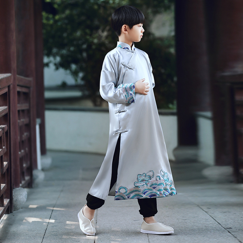 Hanfu qing Dynasty prince emperor taichi wushu performance robe for boy immortal ancient Tang Chinese warrior swordsman cosplay robes