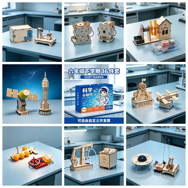 Elementary School Students' Science Experiment Kit for Ages Ten and Above, Handmade Science and Technology Invention DIY Physics Circuit Material Package