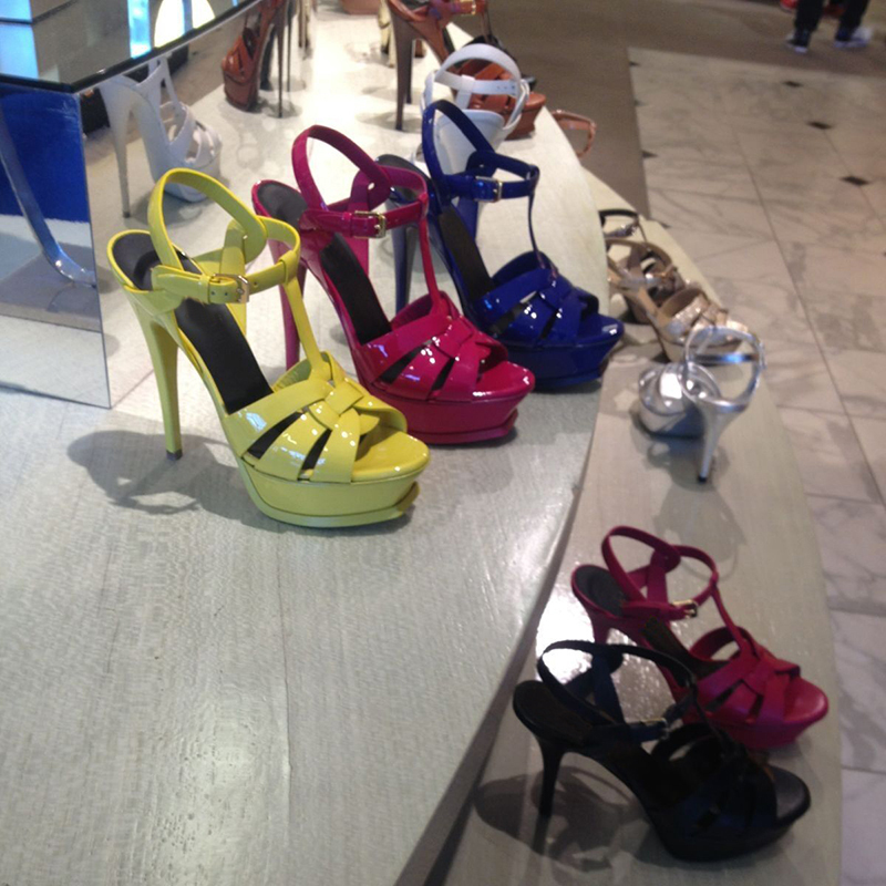 High-Heeled Women's Shoes with Thin Heels, 2025 Summer New Waterproof Platform, Thick-Soled Roman Shoes, Patent Leather Peep-Toe Sandals, Sky-High Runway Style