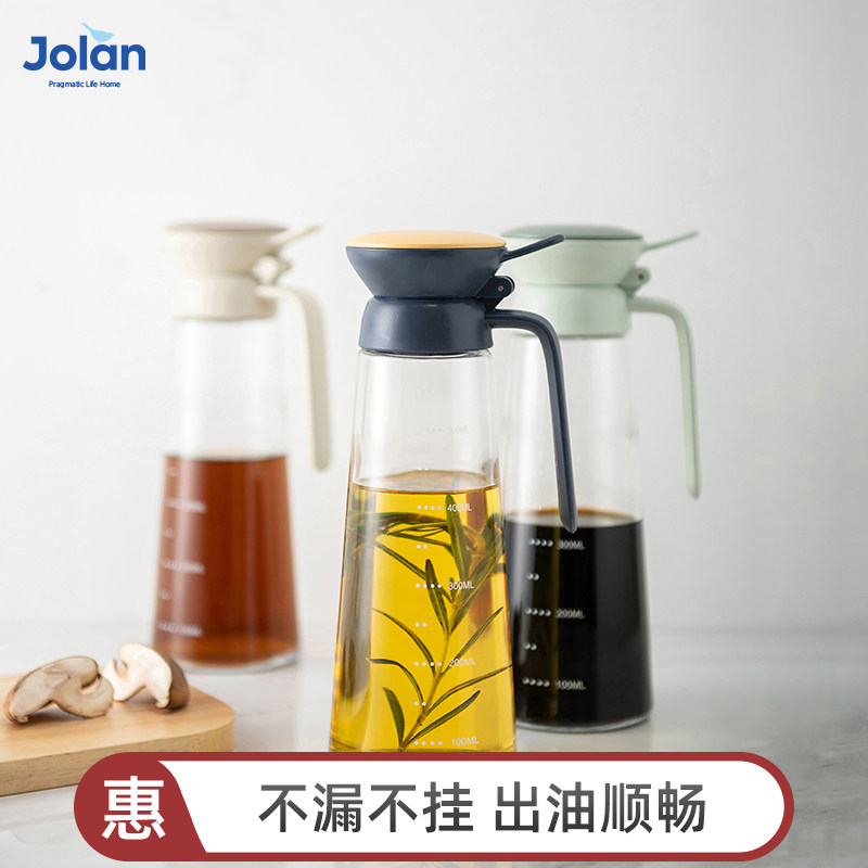 Glass oil jug anti-leaking oil bottle kitchen Home without hanging oil seasonings Soy Sauce Small Vinegar Bottle Stainless Steel Big Oil