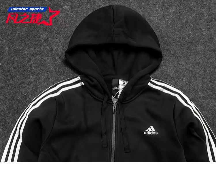 Windy Adidas / Adidas Áo khoác thể thao và giải trí ấm áp cho nam cộng với áo khoác nhung trùm đầu B47368 - Áo khoác thể thao / áo khoác áo khoác gym nữ