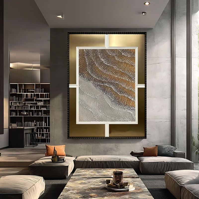 Modern Light Metal Sheet Decorative Painting with Three-Dimensional Texture, Vintage-Style Luxury Installation Wall Art for the Living Room Modern Light Metal Sheet Decorative Painting with Three-Dimensional Texture, Vintage-Style Luxury Installation Wall Art for the Living Room