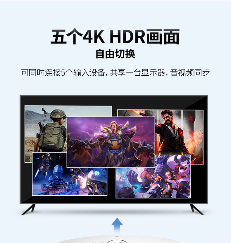 tivi 70 inch Kaiboer hdmi switcher 5 in 1 out 2.0 phiên bản 4 in 1 out màn hình chia 4kHDR HD TV máy tính chuyển đổi - TV tivi 55 inch giá rẻ