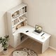 Corner Desk with Bookshelf Integrated Table for Student Bedroom Home Computer Desk Desktop L-Shaped Study Writing Desk Corner