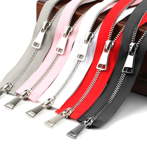 Metal copper two-way Chain 5 long down jacket closed tail zipper accessories clothing accessories double Open pull lock