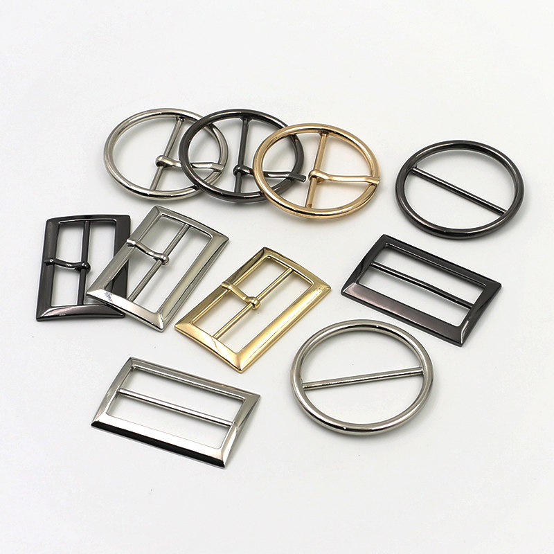 Metal Japanese word buckle Round belt adjustment buckle Coat windbreaker buckle Decorative button Accessories needle buckle Three-speed buckle