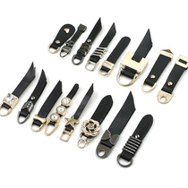 Fashion black pull head womens wallet leather bag Hand bag zipper head accessories accessories luggage leather pull tail rope pull