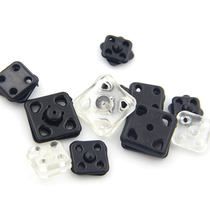 Black transparent plastic snap button square black button shirt snap coat dress button baby invisible mother button