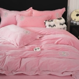 Детский демисезонный утепленный комплект, коралловая антистатическая электрическая простыня, пододеяльник, 4 предмета, постельные принадлежности