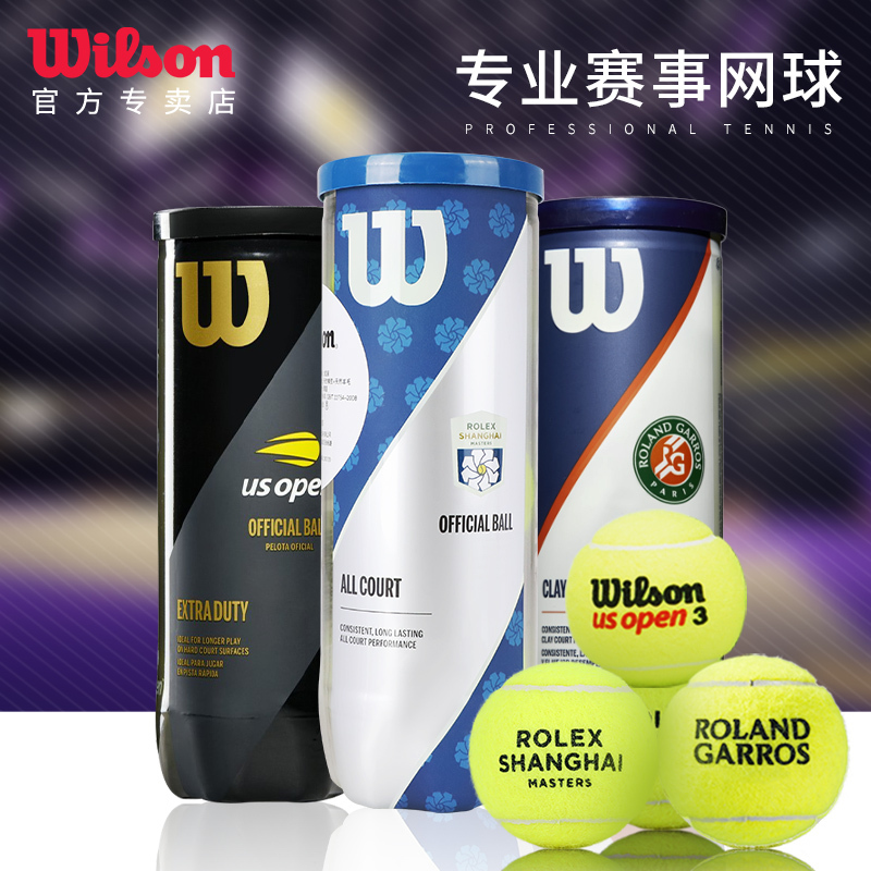 Wilson Shanghai Masters French Open Us Open Professional Competition Tennis 3-Pack Beginner Training Balls