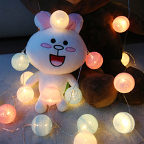 LED small color lights flashing lights string lights starry cotton thread ball lights room layout net red bedroom decoration lights star lights