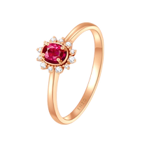 Chow Tai Fook ENZO Snowflake Series 18K Gold Ruby Diamond Ring Womens Festival EZV8496