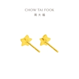 周大福 Звезды и луны блестящие, маленькие звезды и луны - это сережки с полным золотым золотом