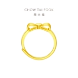 周大福 Золотое кольцо для принцессы с бантиком, подарок на день рождения