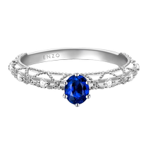 Chow Tai Fook ENZO Princess Sissi 18K gold sapphire diamond ring for women EZV354