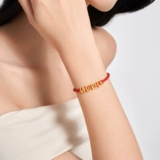 周大福 Браслет с одной бусиной с буквами, подвеска, подарок на день рождения