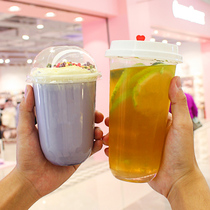 95 Aperture Thickened Disposable Fruits Scoop Dirty Milk Tea Plastic Fat Fat Cup With Lid Delivery Straw Merchant