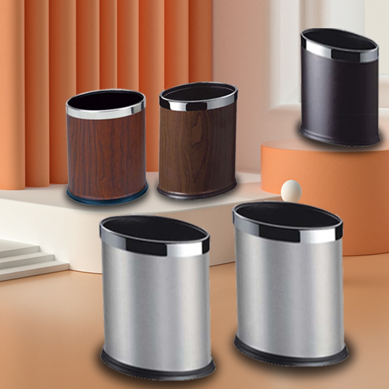 Toilet toilet oval trash bin houseStainless steel kitchen hotel guest room office baked barrel
