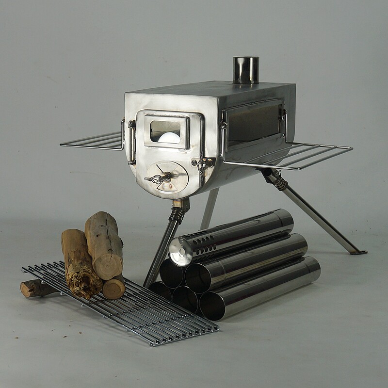 Outdoor Vehicular Folding Fold Multifunction Stainless Steel Firewood Fire Chimney Tent Heating Stove Swaying Camping Wild Cooking Barbecue