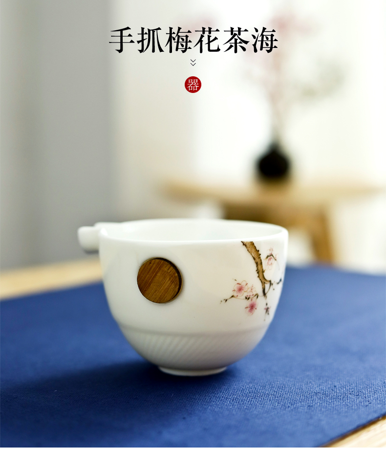 Jade porcelain dehua ceramic fair keller kung fu tea family tea sea high tea is white porcelain and a cup of tea accessories