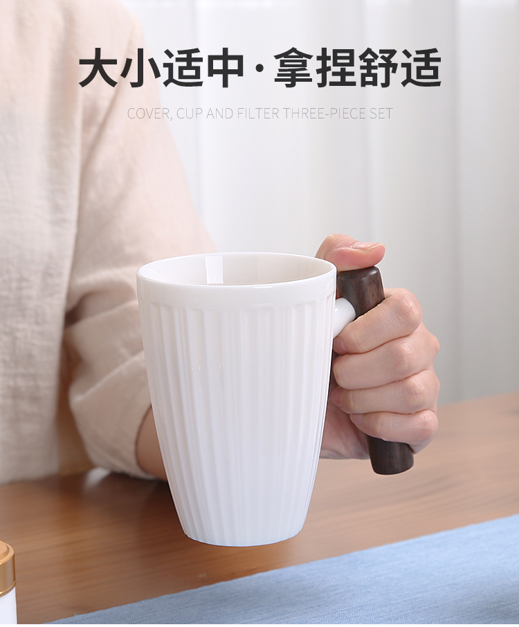 Suet jade white porcelain keller with cover filter master ceramic tea cup cup household custom office