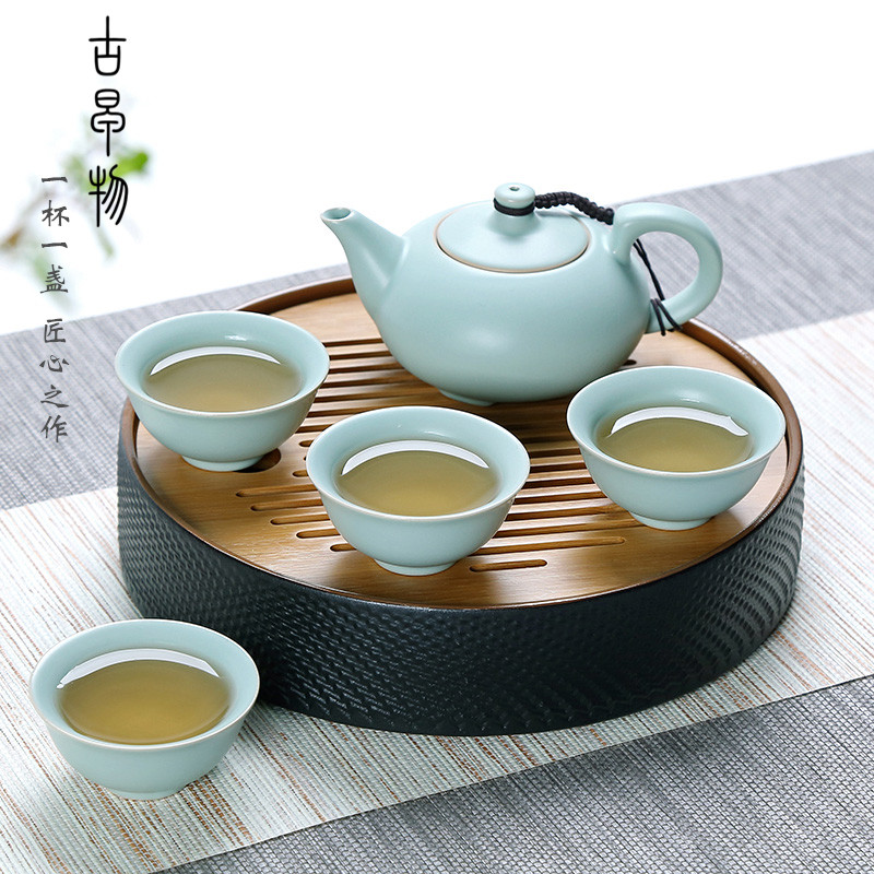 Kung fu tea set your up travel suit on your porcelain teapot portable office household ceramic cups of a complete set of tea tray