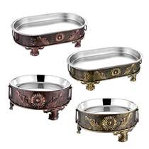 2021 new 2021 big coffee plate commercial rectangular big coffee pot restaurant big platter round seafood stove small barbecue