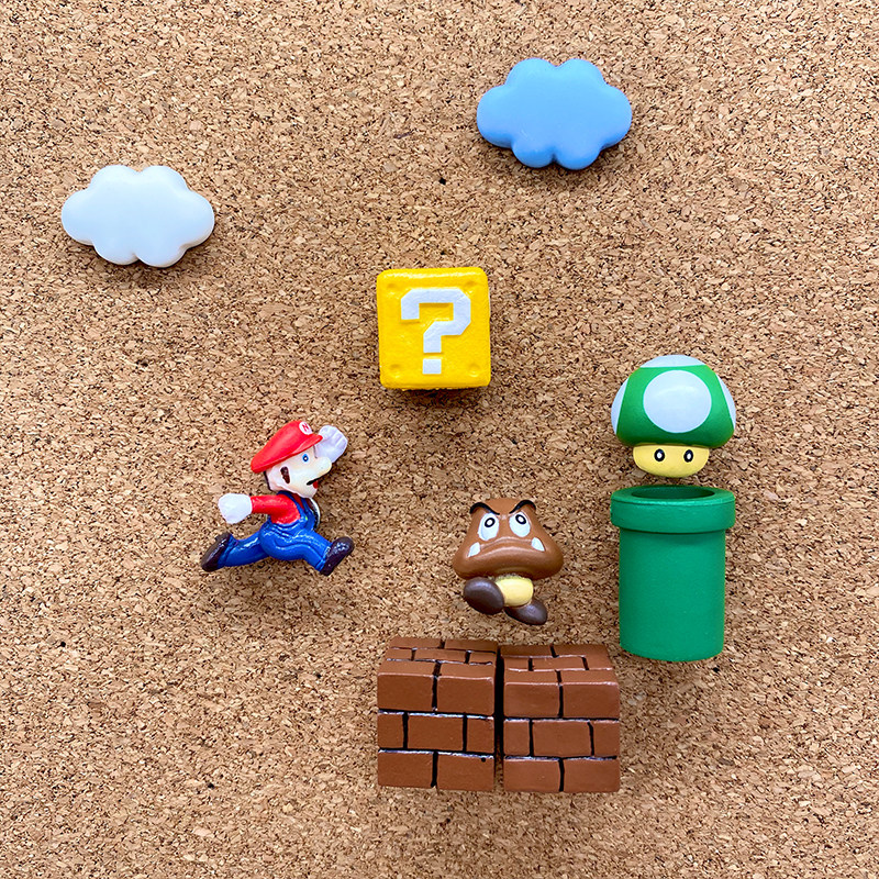 9 cute cartoon Super Malio clouds Doodle Cork Stay Message Board Photo Wall Trim Felt Plate Press Nail