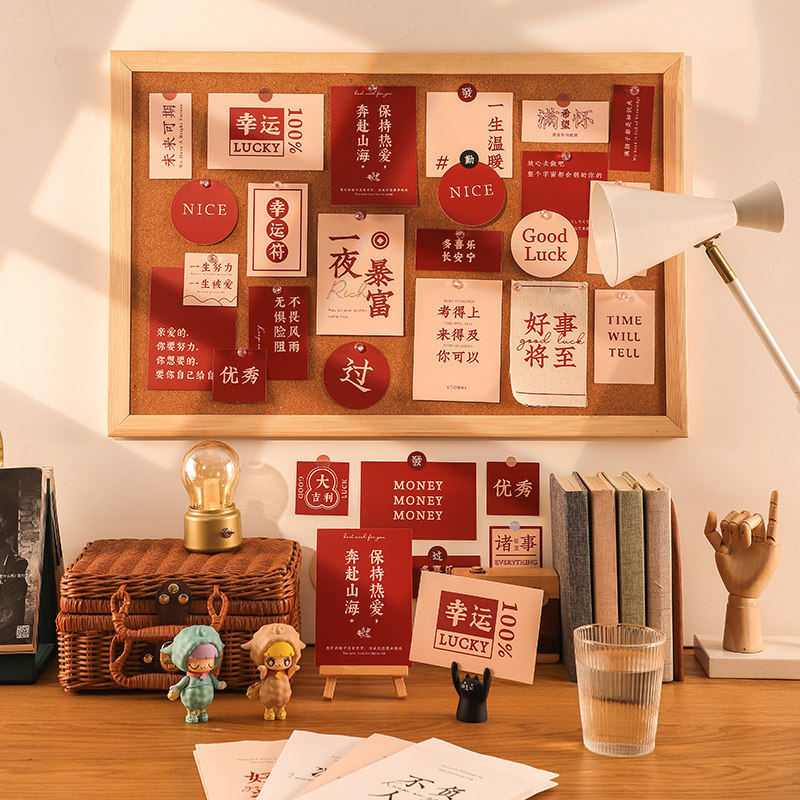 ins motif words card web red photo wall decoration sticker mobile phone protection shell diy canvas hand account collage material