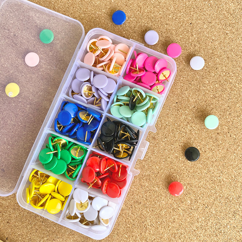300 candy color round small pushpin plane press nail cork board felt photo wall decoration kindergarten nail