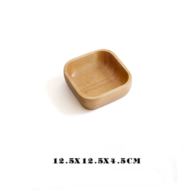 Khay gỗ rắn bộ đồ ăn bằng gỗ Nhật Bản tấm gỗ màu gỗ thuyền shape vòng snack tấm đĩa trái cây sản phẩm mới khay trà gỗ nguyên khối