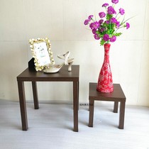 Spot wooden table display rack wooden clothing store props running water table shoe bag display table display stand high shelf