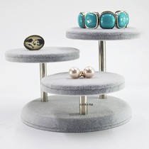 Jewelry display rack jewelry display rack three-layer round jewelry display table hand bracelet frame hand chain rack ear ring frame
