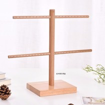 Wooden display rack jewelry props jewelry rack ear ring rack double layer earring display rack display
