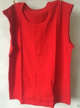 Middle-aged womens cotton life vest base undershirt sleeveless shirt Old lady cotton big red old man vest