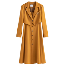 Single bundle large size simple commuting waist suit suspender dress suit women autumn new 2022 slightly fat MM skirt