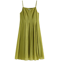 One-piece plus size womens romantic V-neck suspender dress summer high-waisted A-line slimming skirt