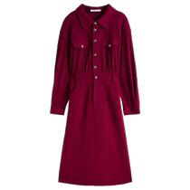 Single bundle large size womens literary retro dress 2024 winter new arrival temperament commuting fat mm fashion skirt