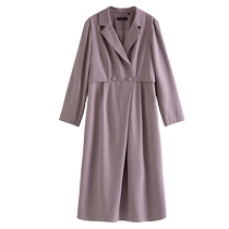 One-piece plus size womens clothing (black label series) fake two-piece design suit dress autumn new style slightly fat mm