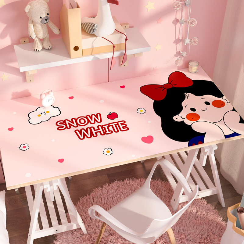 Table Mats Ins girls Cartoon Cute Makeup Desk Leather Table Mat Dorm Makeup Table Special Table Cloth Anti-Oil Waterproof
