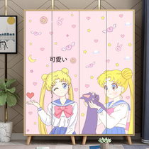 Sailor Moon girl heart Customizable cabinet renovation Self-adhesive paper rental house transformation artifact room decoration