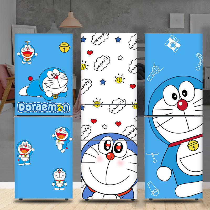 Cute Cartoon Cartoon Cartoon Double Door Fridge Adhesive Film Sticker self-adhesive Creative Refurbished Sticker Decoration Removable