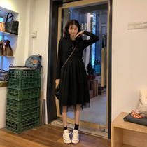 High-end big brand withdraws European station European goods Korean brand temperament female lace dress heavy industry retro court style