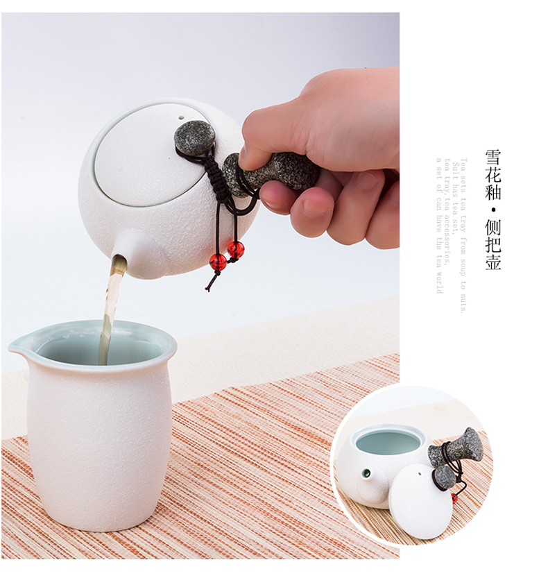 Ceramic teapot tea snowflakes single pot of household contracted and I kung fu tea set a single teapot creative tea