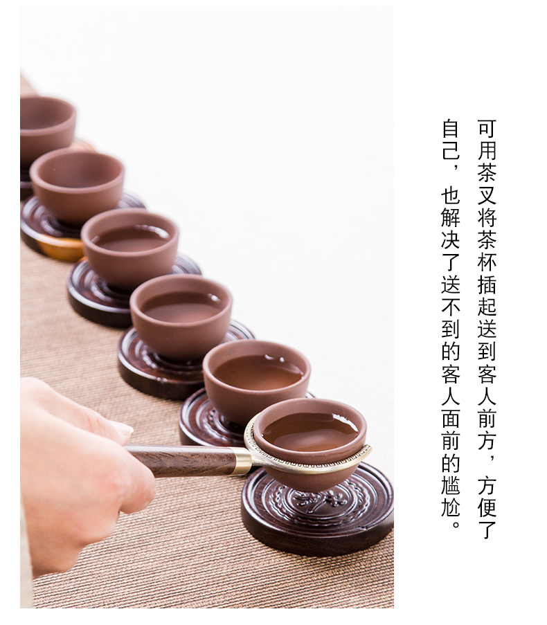 Tea six gentleman 's suit ebony wood kung fu Tea Tea Tea art combination Tea tray was furnishing articles with zero accessories