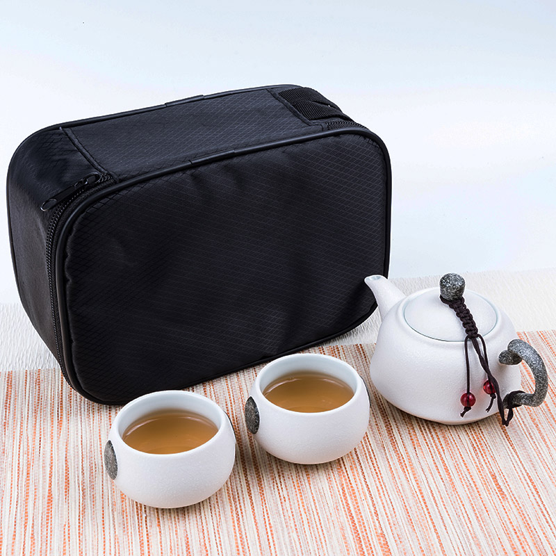 Travel tea set portable set of snowflakes crack cup a kung fu tea pot 2 two ceramic outdoors Travel packages