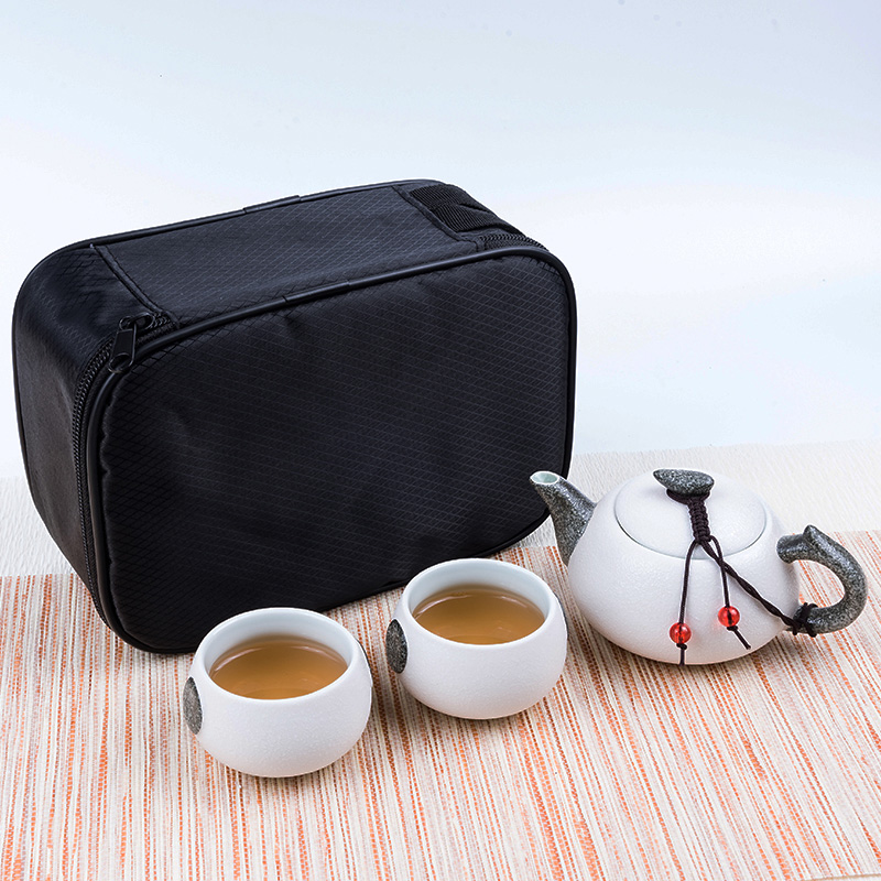 Travel tea set portable set of snowflakes crack cup a kung fu tea pot 2 two ceramic outdoors Travel packages