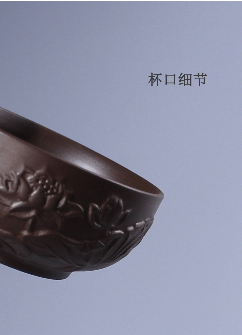 Violet arenaceous masters cup personal ceramic cups, small sample tea cup tea wind restoring ancient ways is a single, kung fu tea set with zero